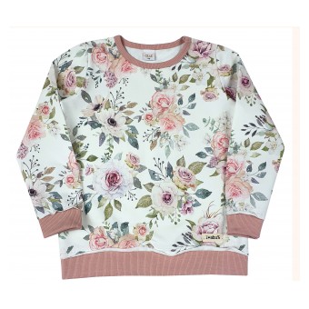 cienka bluza dziewczęca w kwiaty - A-805