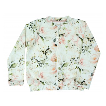 bluza dziewczęca długi zamek w kwiaty - A-0302