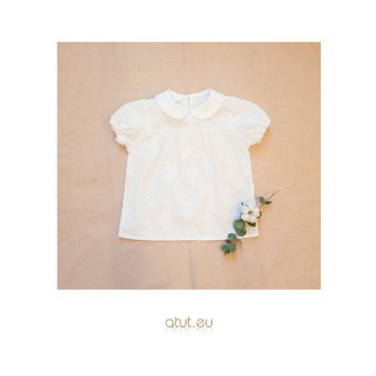 bawełniana bluzka dziewczęca z haftowanej tkaniny - A-0709