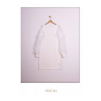 sukienka z ozdobnymi rękawami - A-998