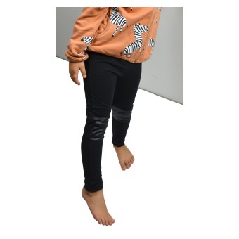 legginsy dziewczęce  z ekoskórką