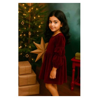 welurowa sukienka dziewczęca