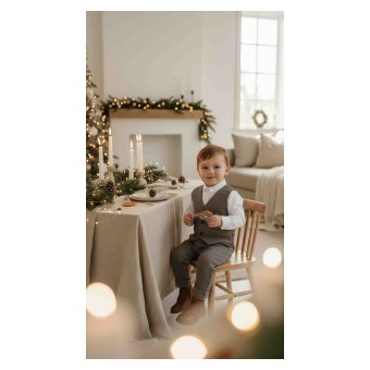 elegancki komplet chłopięcy z mięciutkiej dzianiny