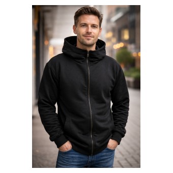 bluza męska  z kapturem i wysoką stójką - GT-0476