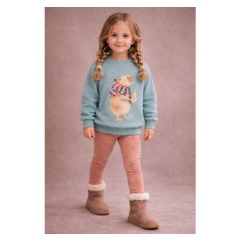 ciepłe legginsy dziewczęce - AP-0490